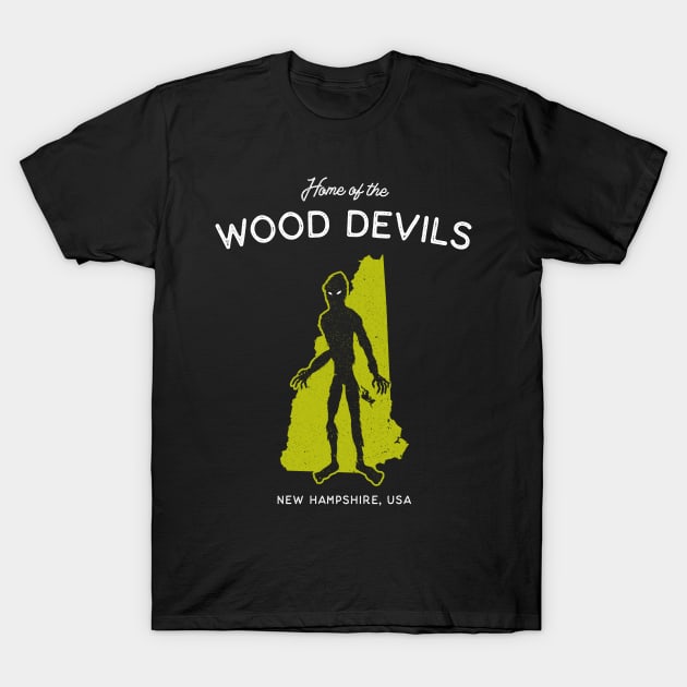 Home of the Wood Devils - New Hampshire, USA Cryptid T-Shirt by Strangeology